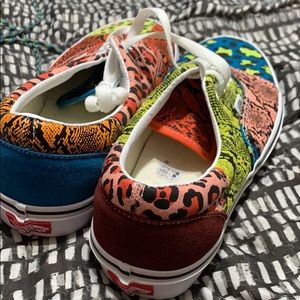 Patchwork leopard vans